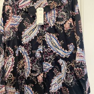 Chicos blouse button up paisley Chico’s size 2.5